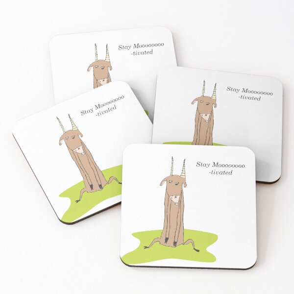 Item preview, Stay MOOOO Tivated – Ironic Motivation Cow designed and sold by WildAuraStudio.