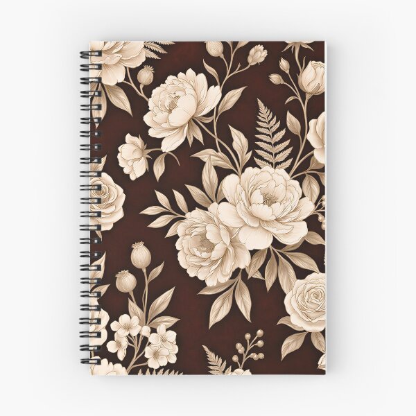 Item preview, Dark Brown Floral Pattern – Beige & Ivory Roses with Warm Taupe Botanicals | Vintage Elegant Aesthetic designed and sold by Soulprint Art.