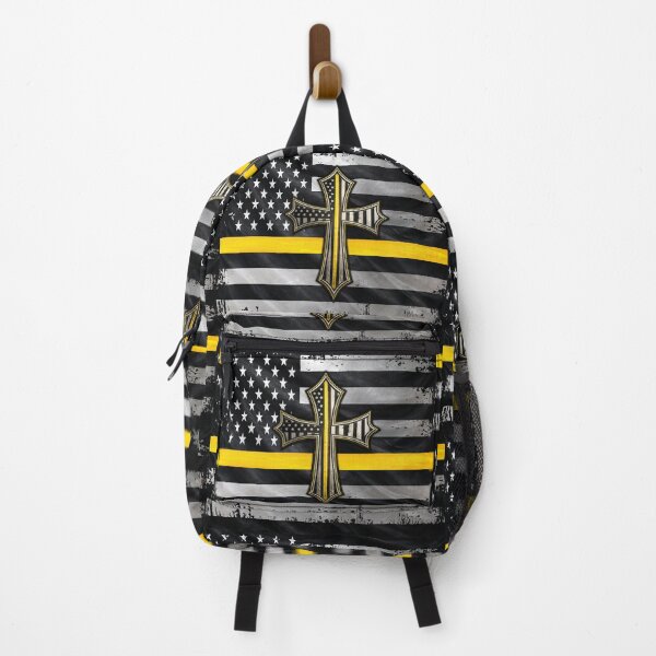 Item preview, Thin Yellow Line Cross – 911 Dispatcher American Flag Faith Design designed and sold by artistwill.