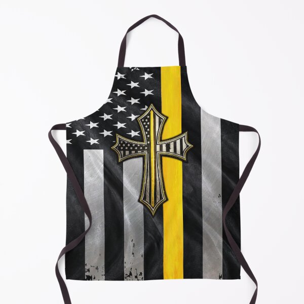 Item preview, Thin Yellow Line Cross – 911 Dispatcher American Flag Faith Design designed and sold by artistwill.