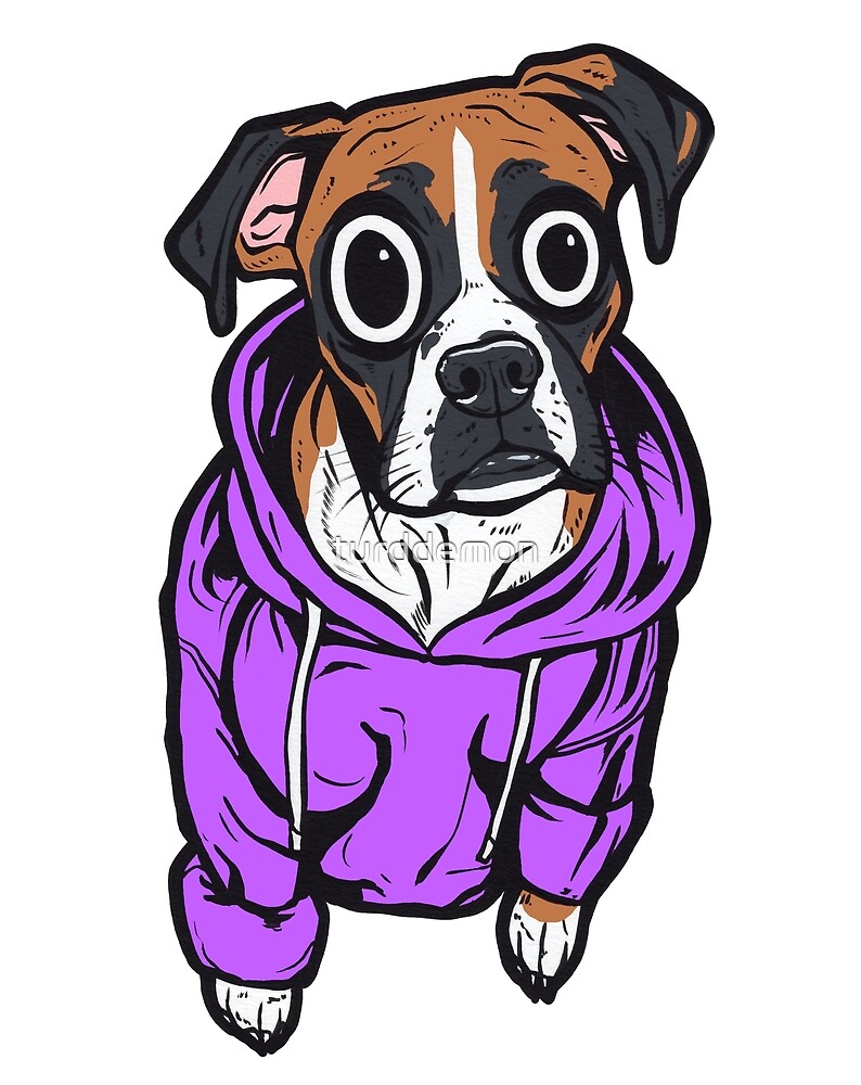 "Boxer Dog Hoodie" by turddemon Redbubble