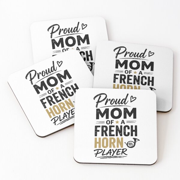 Item preview, Proud French Horn Mom Typography Design designed and sold by Meandmyshop.