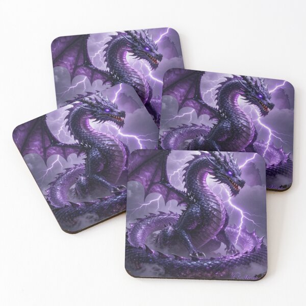 Item preview, The Purple Dragon (Lightning) designed and sold by Gothikrose AI Prints.