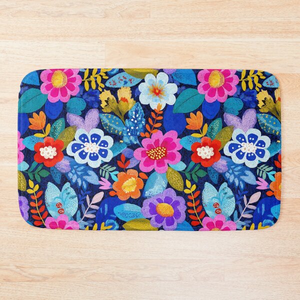 Item preview, Folk Art Floral Vibrant Blue And Pink Designs designed and sold by DEC02.