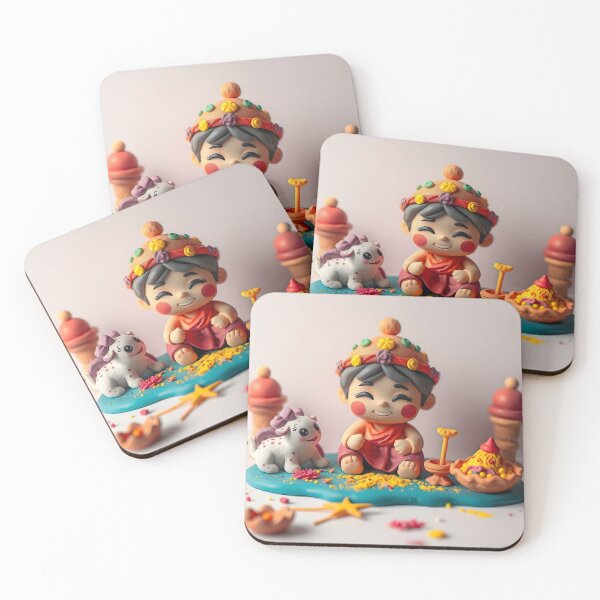Item preview, Holi Child with Calf Sticker designed and sold by Teewave-Ashish.