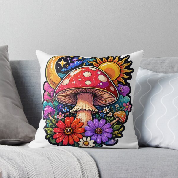 Artikelvorschau, Farbenfrohes Aufkleberdesign im psychedelischen Pilz-Stil entworfen und verkauft von Sonhos coloridos.