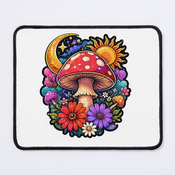 Item preview, Colorful Psychedelic Mushroom Aesthetic Sticker Design designed and sold by Sonhos coloridos.