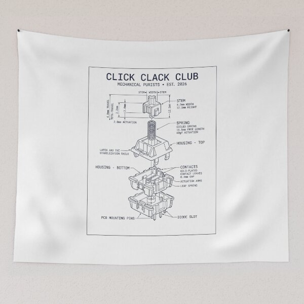 Item preview, Click Clack Club Mechanical Keyboard Blueprint 2026 designed and sold by FlamaC.