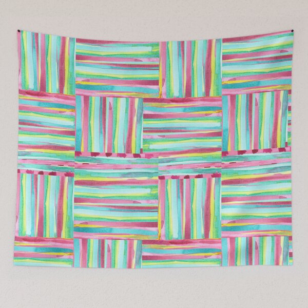 Item preview, Multicolored bright stripes watercolor designed and sold by ANVivid.