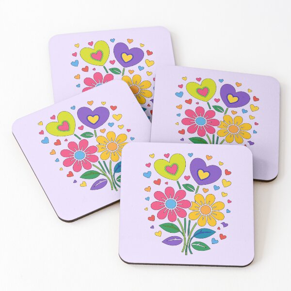 Item preview, Retro 70s Floral Heart Bouquet - Vibrant Pop Art Garden designed and sold by DeeLulu.