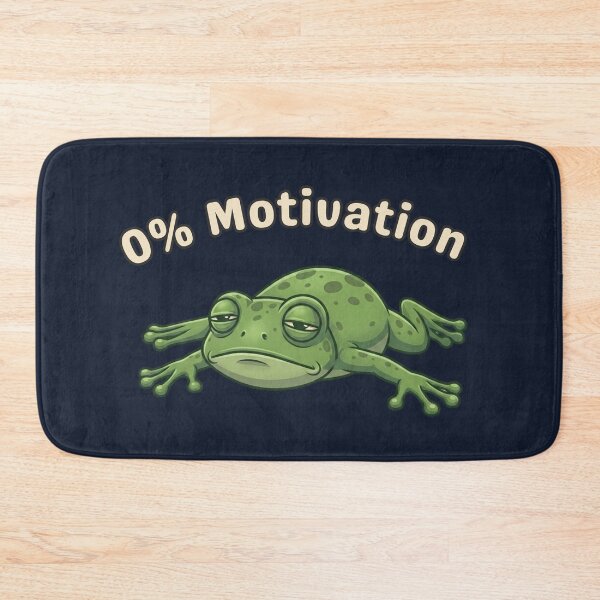 Item preview, 0% Motivation Frog Funny Lazy Mood Meme Cute Aesthetic Cartoon Design designed and sold by MoonVibe-studio.