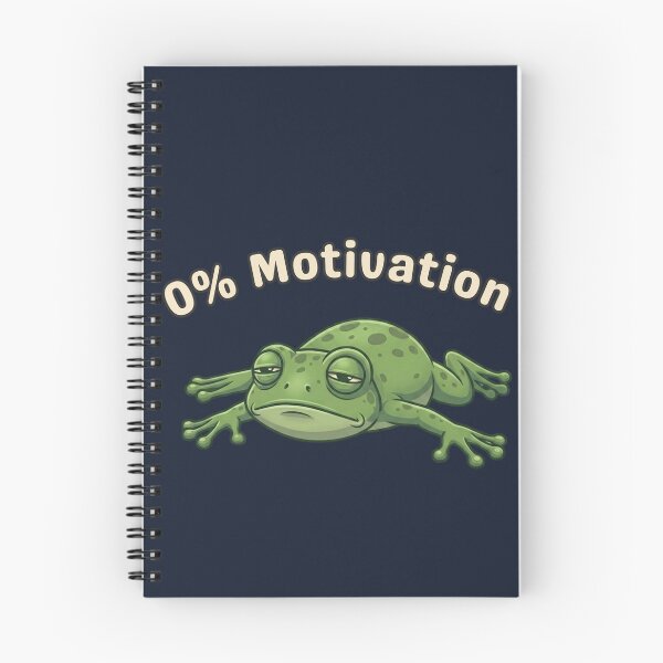 Item preview, 0% Motivation Frog Funny Lazy Mood Meme Cute Aesthetic Cartoon Design designed and sold by MoonVibe-studio.