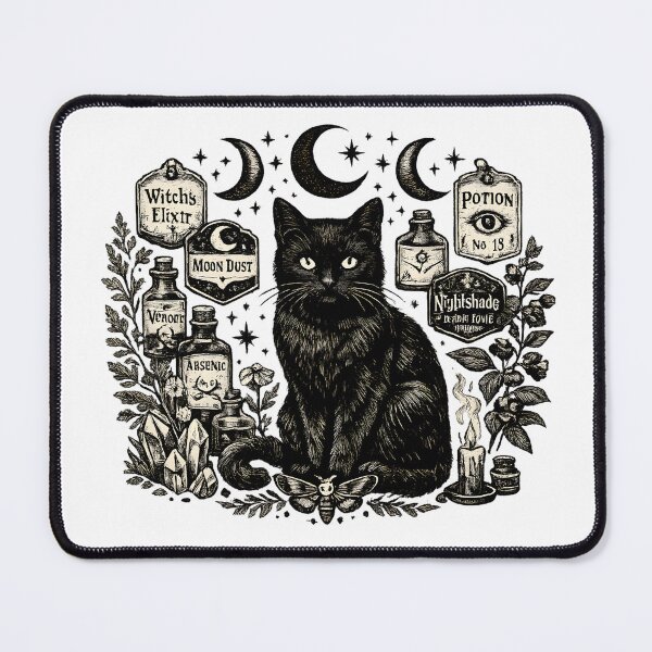 Item preview, Vintage Black Cat Witchy Apothecary Gothic Art designed and sold by Apex Designs.