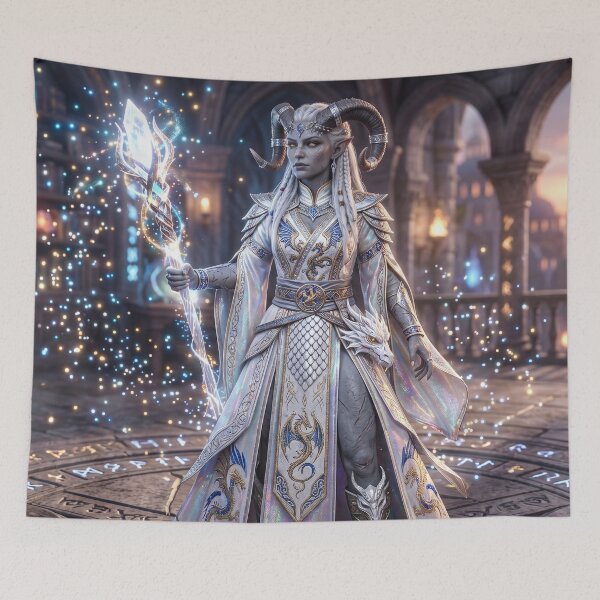 Item preview, Draenei Mage of Dalaran - Arcane Elegance designed and sold by InspirAI.