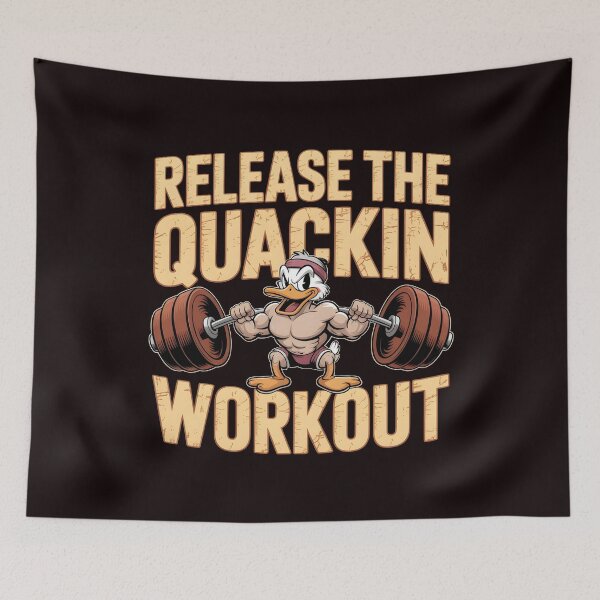 Artikelvorschau, Release The Quackin Workout – Lustiges Enten-Wortspiel-T-Shirt für Fitnessbegeisterte entworfen und verkauft von Redgiant87x.
