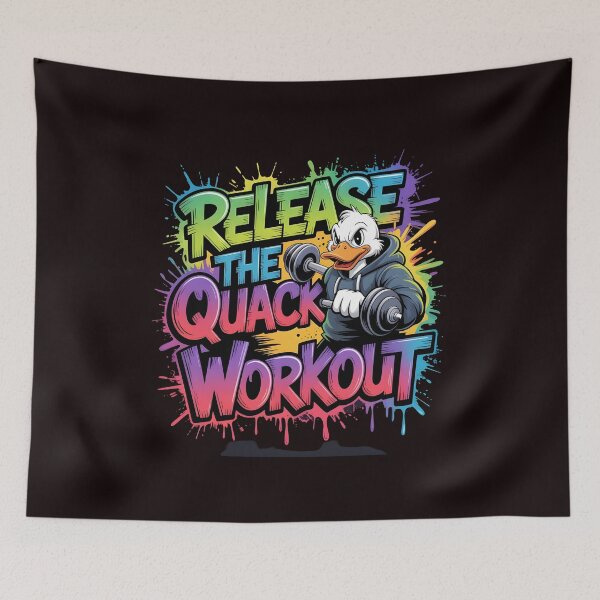 Item preview, Release The Quackin Workout – Gym Humor Tee Duck Fitness Design designed and sold by Redgiant87x.