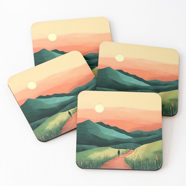 Item preview, Fantasy Boho Mountain Landscape Vibrant Morning Sunrise Hike   designed and sold by DEC02.