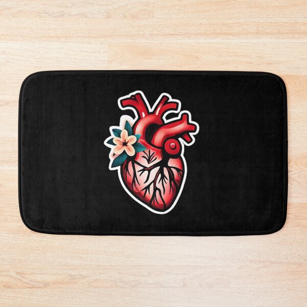Item preview, Colorful Anatomical Heart With Flower Aesthetic Tattoo Style designed and sold by astersgraphics.