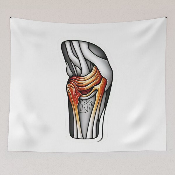Item preview, Knee Joint Anatomy Diagram Retro Arcade Style – Medical Orthopedic Illustration designed and sold by astersgraphics.