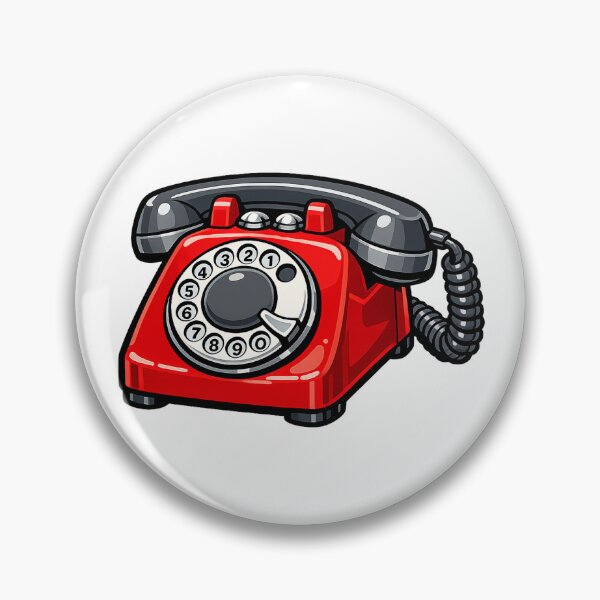 Item preview, Retro Rotary Phone Sticker 1970s Vintage Telephone Red Classic Desk Phone Nostalgic Analog Tech Old School Communication  designed and sold by 486DesignCo.