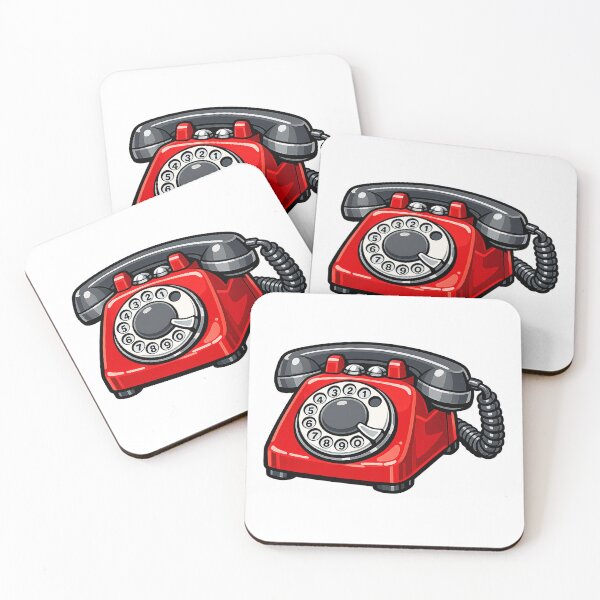 Item preview, Retro Rotary Phone Sticker 1970s Vintage Telephone Red Classic Desk Phone Nostalgic Analog Tech Old School Communication  designed and sold by 486DesignCo.