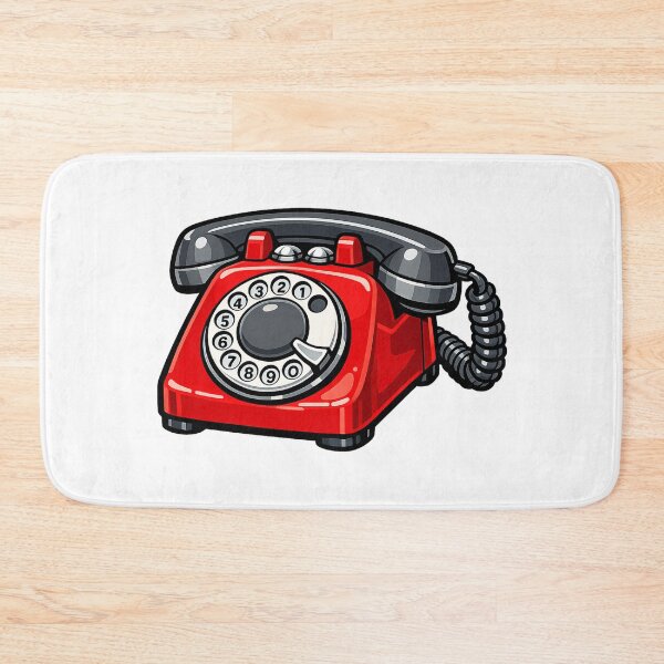 Item preview, Retro Rotary Phone Sticker 1970s Vintage Telephone Red Classic Desk Phone Nostalgic Analog Tech Old School Communication  designed and sold by 486DesignCo.