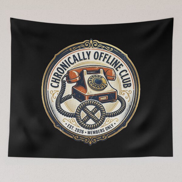 Item preview, Chronically Offline Club Est 2026 Retro Badge Tee designed and sold by FlamaC.