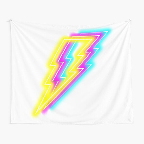 Neon Lightning Bolt Tapestry