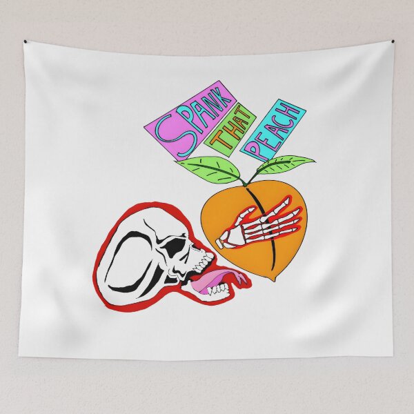 Item preview, Cheeky Skeleton Peach Graphic Art designed and sold by tsunoi.