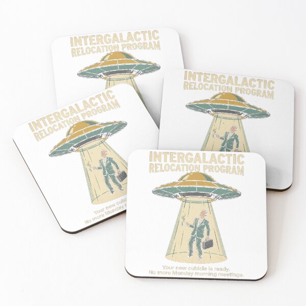 Item preview, Intergalactic Relocation Program - Ironic Retro UFO Abduction designed and sold by Pixels By D.