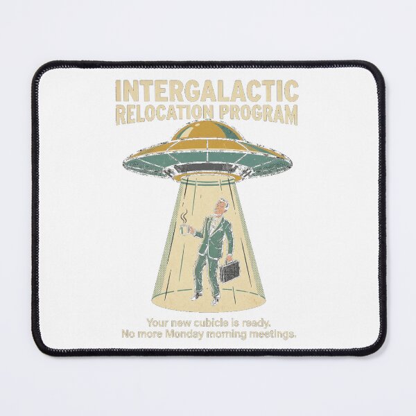 Item preview, Intergalactic Relocation Program - Ironic Retro UFO Abduction designed and sold by Pixels By D.