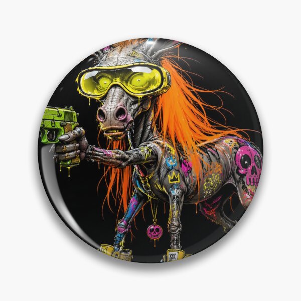 Item preview, Neon Donkey Alien Street Art T-Shirt | Psychedelic Gothic Graffiti Creature | Urban Cartoon Horror Design designed and sold by Atlas Digital 369.