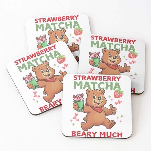 Item preview, Cute Strawberry Matcha Bear  - Kawaii Boba Lover Gift designed and sold by BeaverFriends.