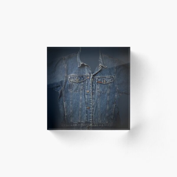 Vintage denim Acrylic Block