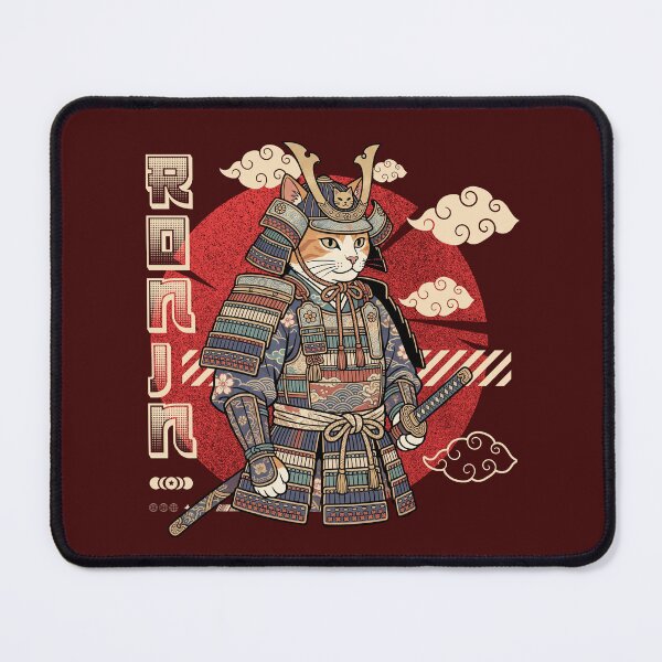 Item preview, Japanese Cat Samurai Warrior Vintage Armor Art designed and sold by ArtsB.