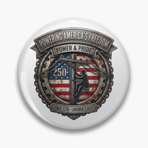 Item preview, Powering America’s Freedom – Lineman Duty 250 Years Patriotic USA Design designed and sold by softgraphics.