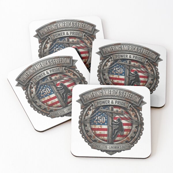 Item preview, Powering America’s Freedom – Lineman Duty 250 Years Patriotic USA Design designed and sold by softgraphics.