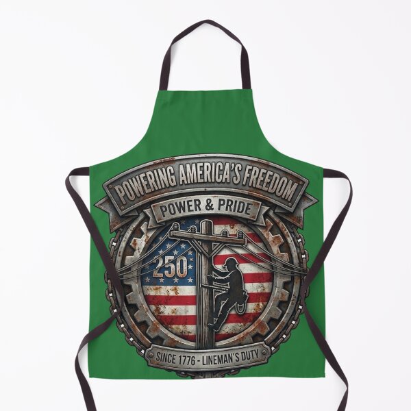 Item preview, Powering America’s Freedom – Lineman Duty 250 Years Patriotic USA Design designed and sold by softgraphics.