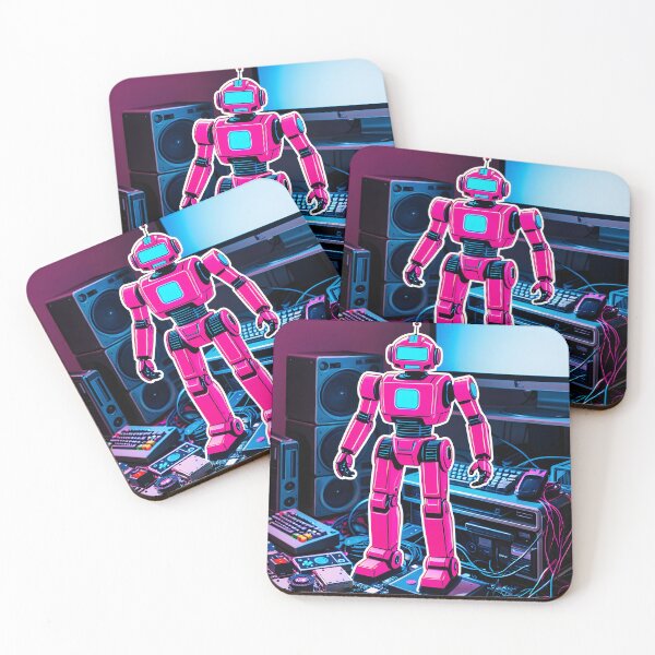 Item preview, Neon Pink Droid in a 90s Cyber World designed and sold by Prism Palette Studio.