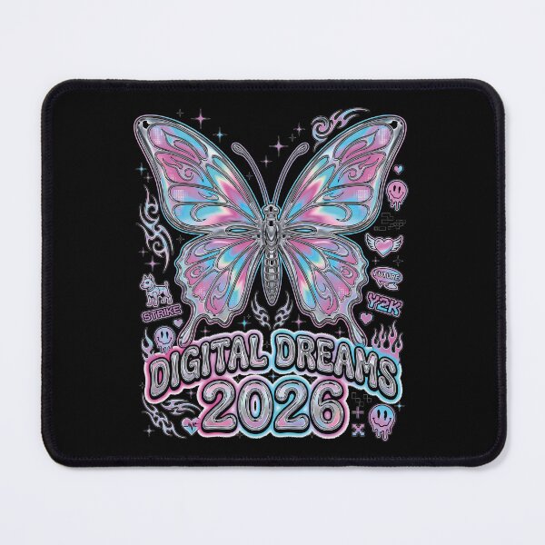 Item preview, Digital Dreams 2026 Y2K Chrome Butterfly Aesthetic designed and sold by FlamaC.