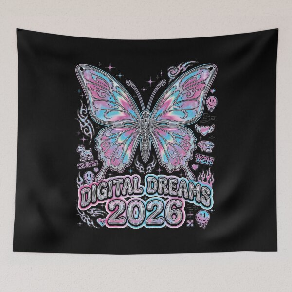 Item preview, Digital Dreams 2026 Y2K Chrome Butterfly Aesthetic designed and sold by FlamaC.