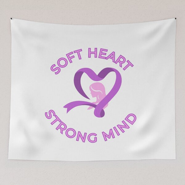 Item preview, Soft Heart Strong Mind Feminine Empowerment Design, Cute Pink Purple Aesthetic Girl Power Quote designed and sold by Daily Mood Studio.