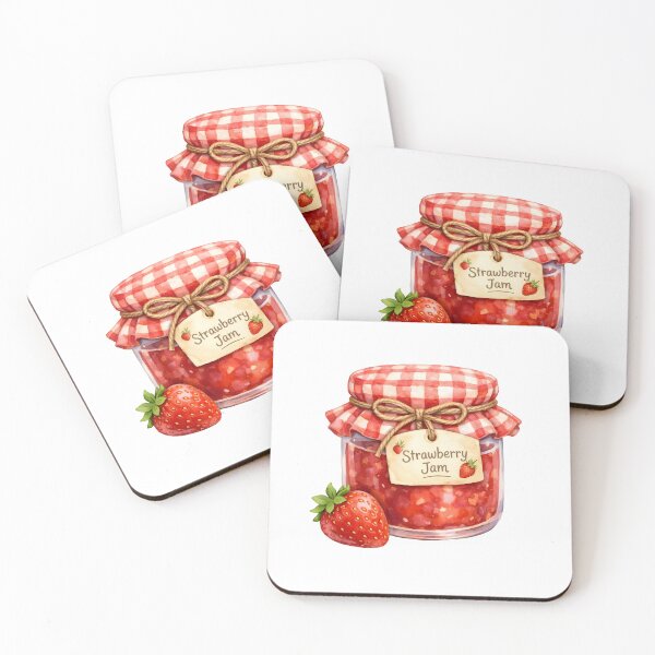 Item preview, Watercolor Strawberry Jam Jar with Fresh Strawberry  designed and sold by silviaol.