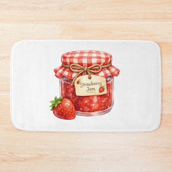 Item preview, Watercolor Strawberry Jam Jar with Fresh Strawberry  designed and sold by silviaol.