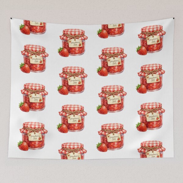 Item preview, Watercolor Strawberry Jam Jar with Fresh Strawberry  designed and sold by silviaol.