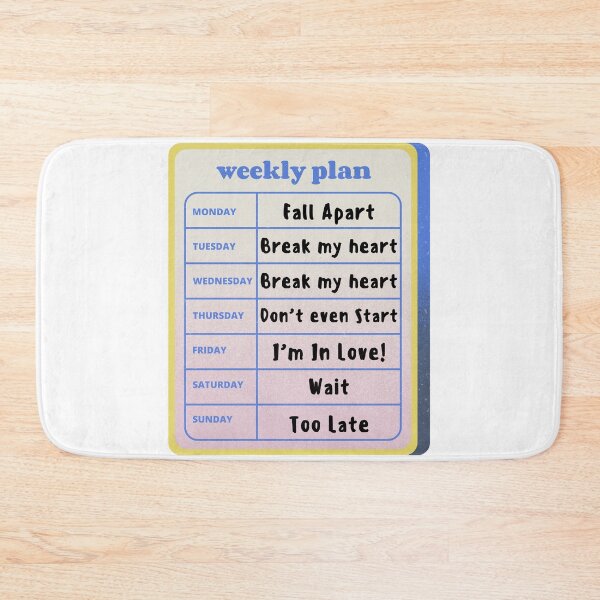 Item preview, The Cure Weekly Plan designed and sold by Catt's Creations.