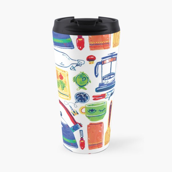 Colorful Hand Painted Kitchen Tools Art Travel Mug