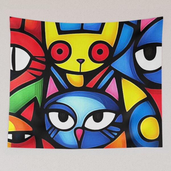 Item preview, Pop Art-Inspired Colorful Vibrant Cats Abstract Designs designed and sold by DEC02.