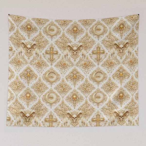 Item preview, Gilded Alchemist's Dream: Ivory & Gold Celestial Damask designed and sold by cabuks.