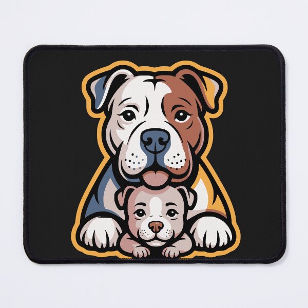 Item preview, Cute Bully Breed Dog and Puppy Family Art designed and sold by Tsugraf Designs.